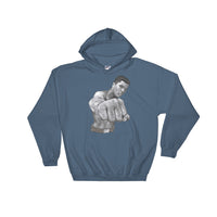 Mo Ali Fist Perspective Hooded Sweatshirt illustrated By Robert Bowen - Robert Bowen Tees